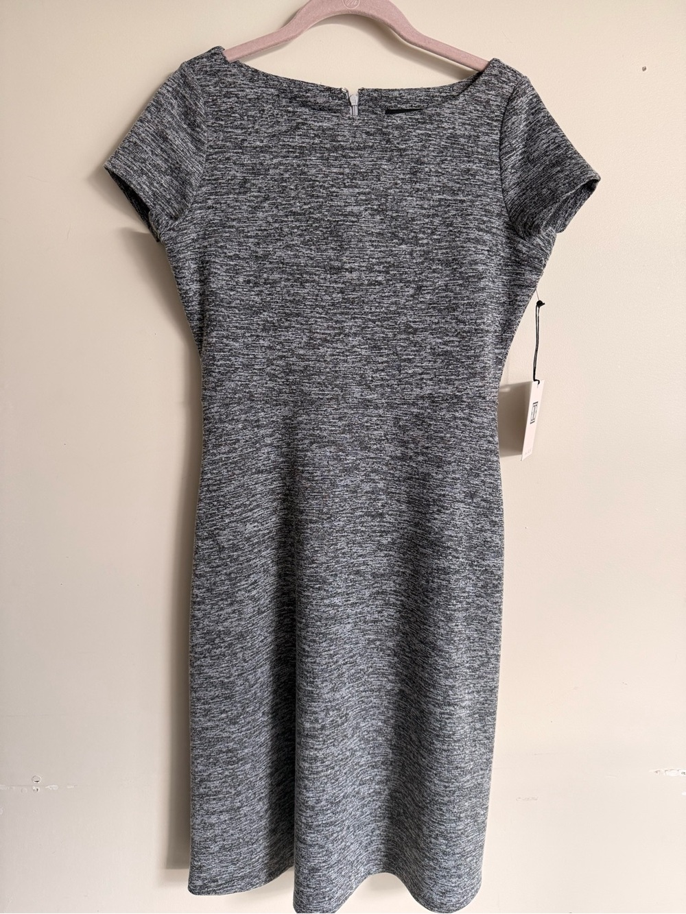 Ivanka Trump Heather Grey Midi Knit Sheath Dress